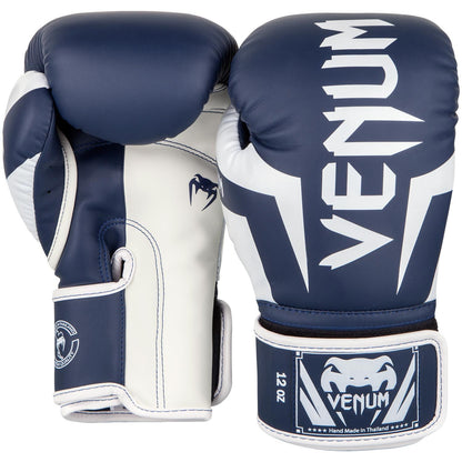 Venum Elite Boxing Gloves - Navy Blue/White
