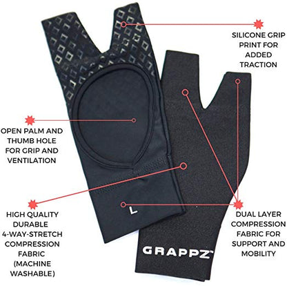 قفازات Grappz - بديل لشريط الأصابع - قفازات ضغط للمصارعة