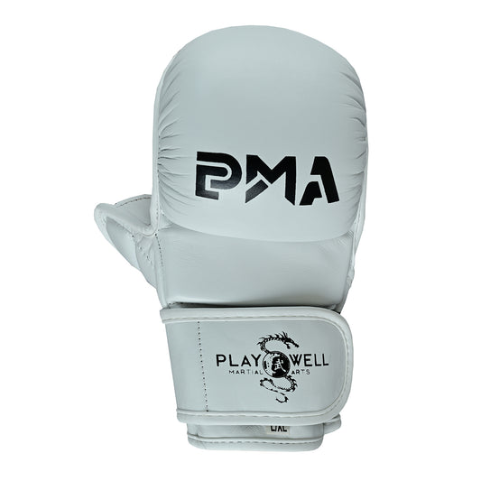 Playwell MMA Sparring 7oz Fight Gloves - Ice White