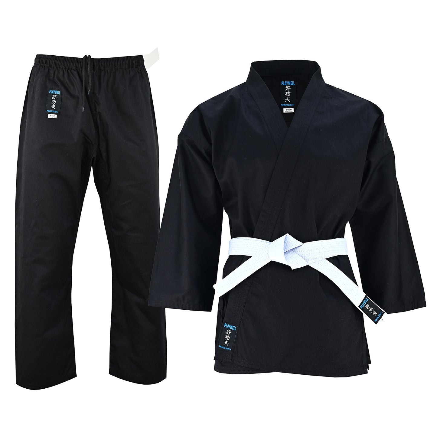 Kids Karate Cotton Suit - Black 8.5oz