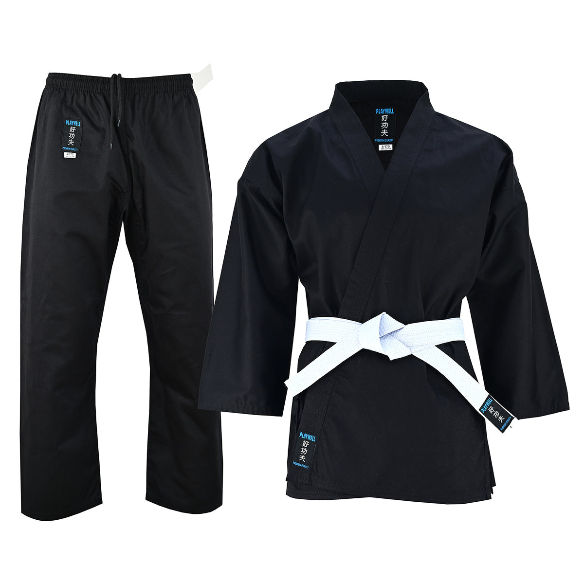 Kids Karate Cotton Suit - Black 8.5oz