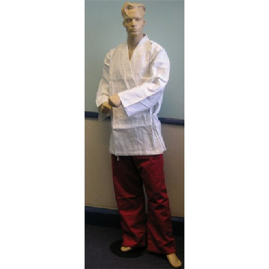 Karate Uniform: White Jacket / Red Trousers