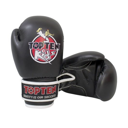 Top Ten Kids Boxing Gloves Black - 8oz