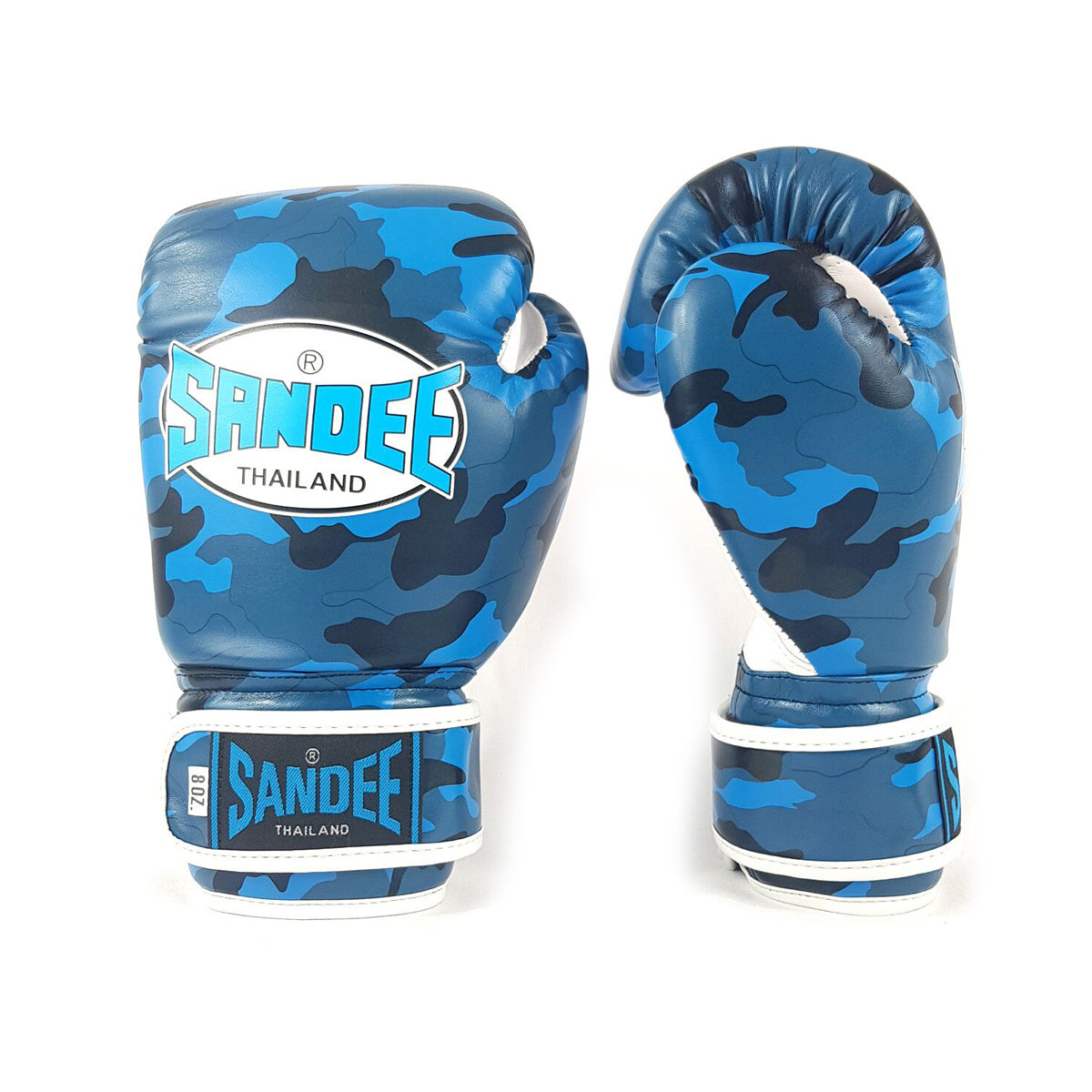 Sandee Authentic Kids Camo Boxing Gloves -  Blue