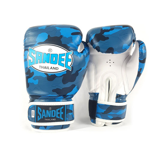 Sandee Authentic Kids Camo Boxing Gloves -  Blue