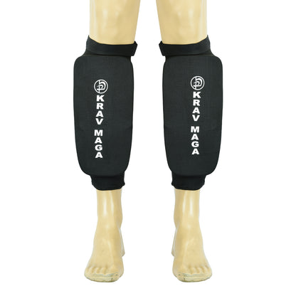 Krav Maga Black Heavy  EVA Padding Elasticated Shin Guards