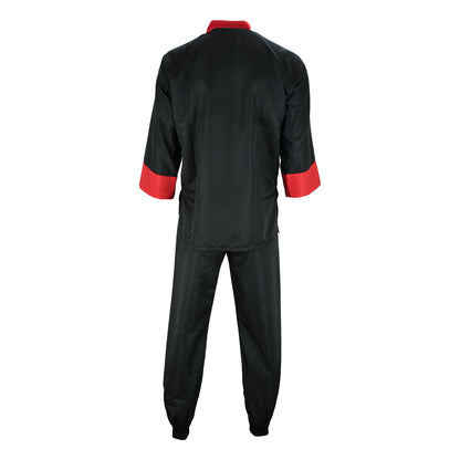 Adults Kung Fu Elite Microfibre Suit - Black/Red
