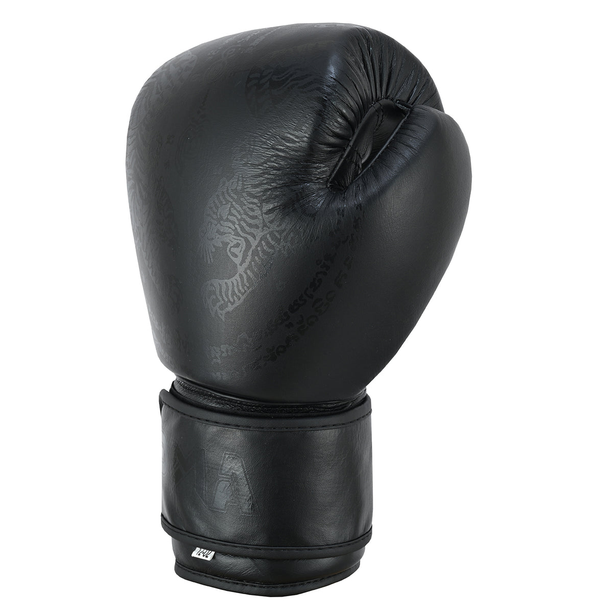 Playwell Premium Black "Twin Tiger" Leather Boxing Gloves