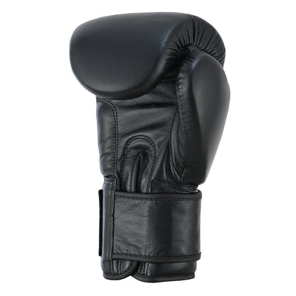 Playwell Premium Black "Twin Tiger" Leather Boxing Gloves