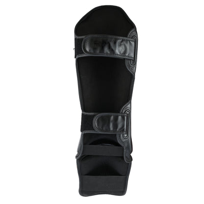 MMA/Muay Thai Twin Tiger Leather Shin Instep Guards - Black