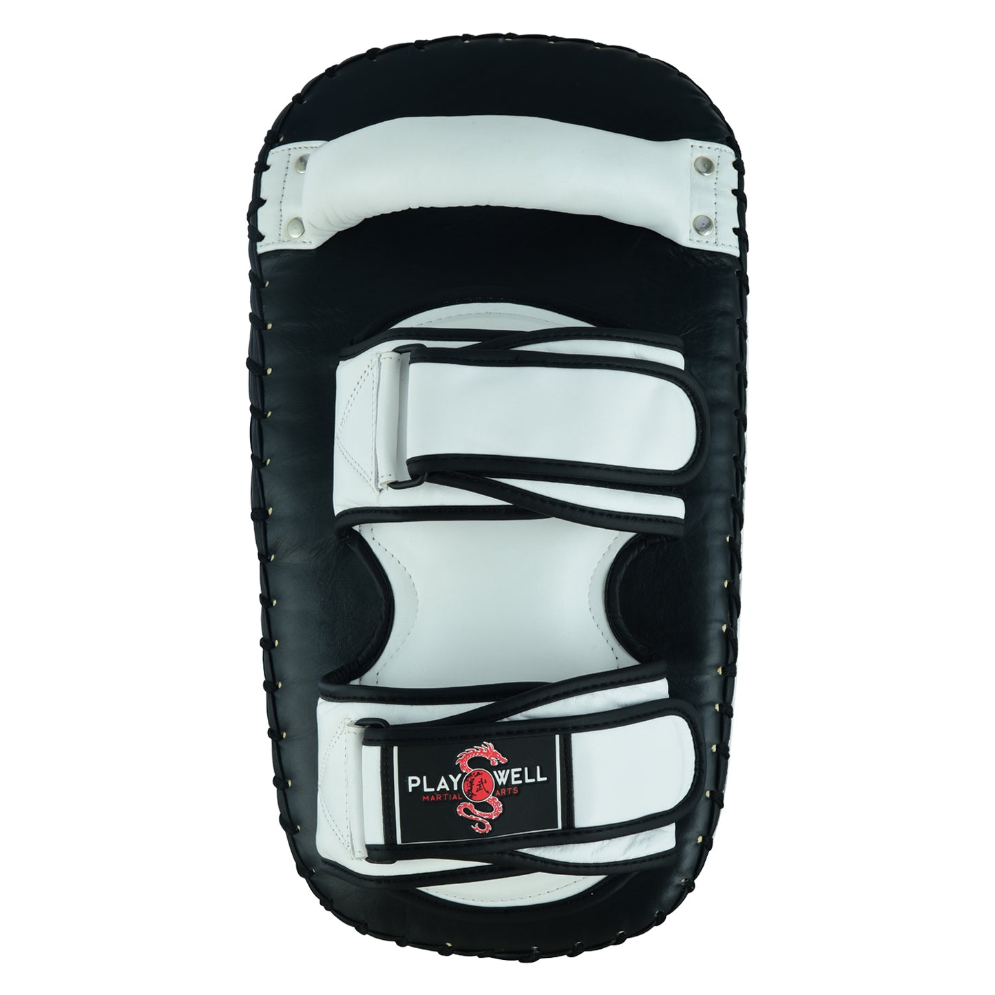 Playwell Elite Deluxe " Logos" Leather Curved Thai Pad  - Pair