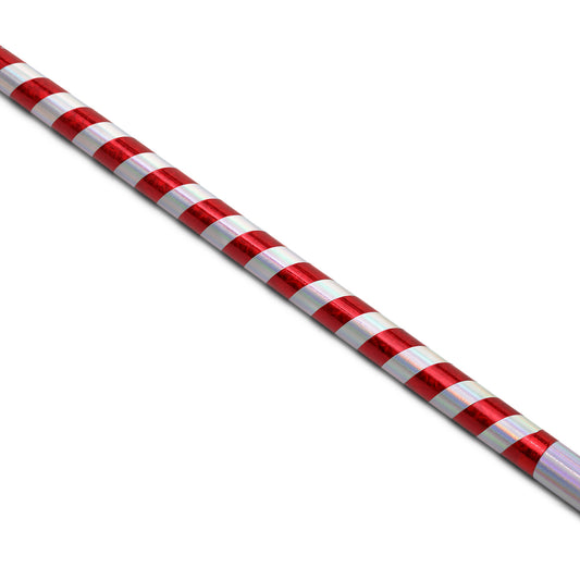 Chrome Competition Silver/Red Spiral Ultra Light Bo Staff - 72"