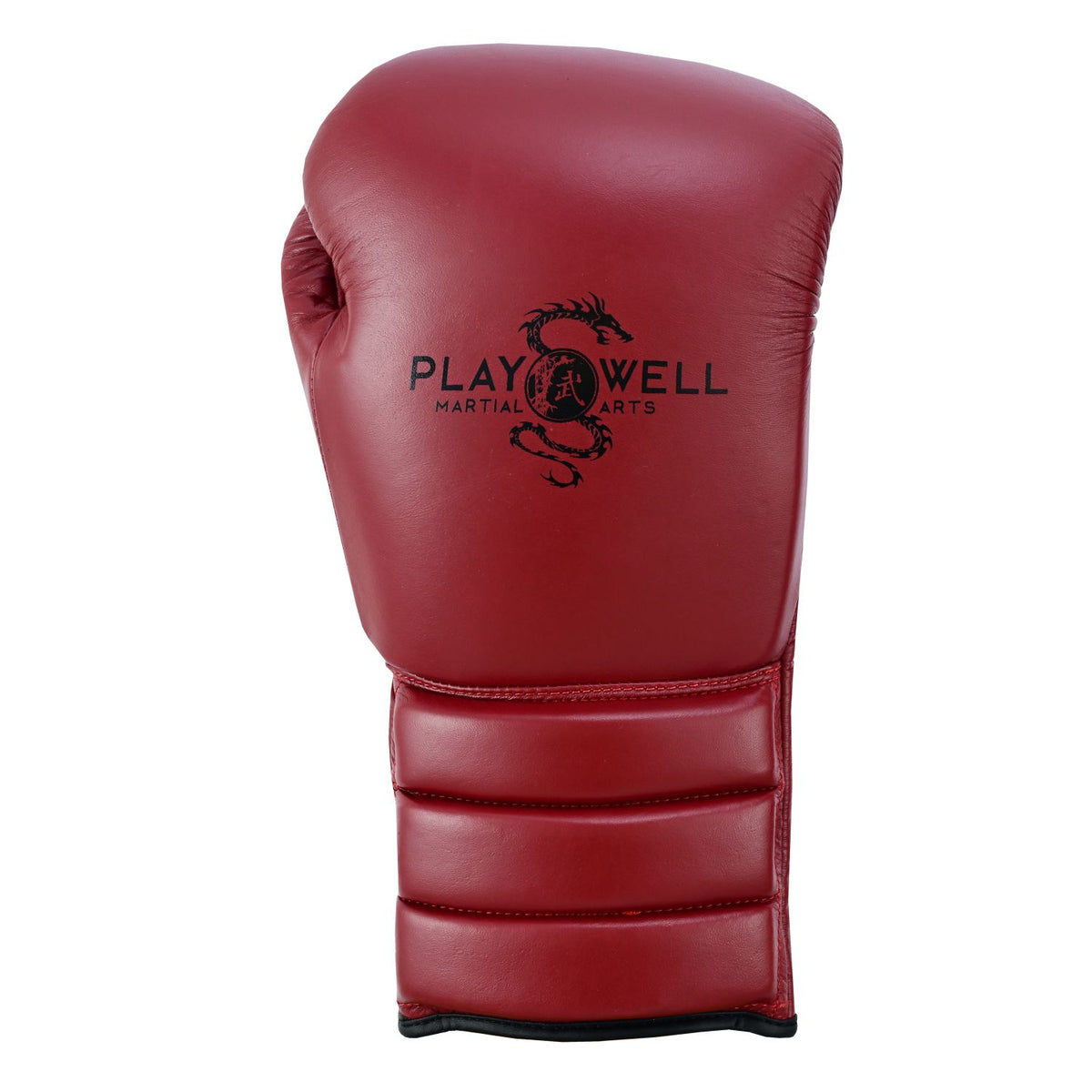 PLaywell Pro Leather Boxing Gloves With Laces - Maroon