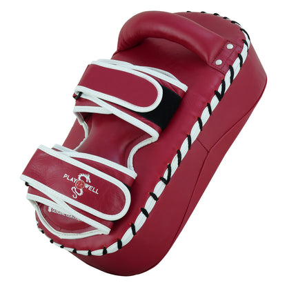 Playwell Elite Deluxe " Maroon Series " Leather Curved Thai Pad