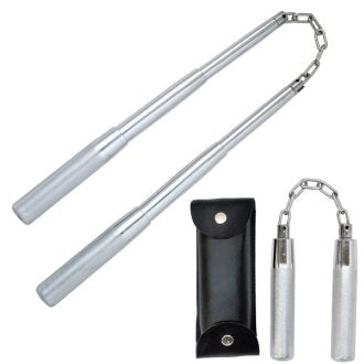 Mini Telescopic Nunchuck Chuck 11 inch Steel - Silver