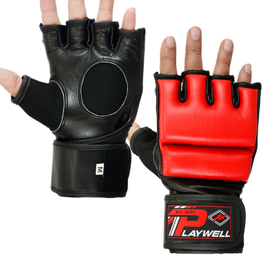 Hybrid MMA Leather Combat Grappling Gloves