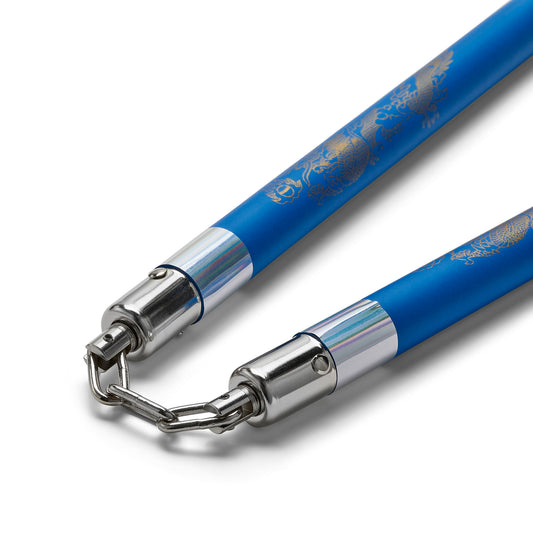 Deluxe Foam Speed Nunchucks With Chain - Blue/Silver - 11"