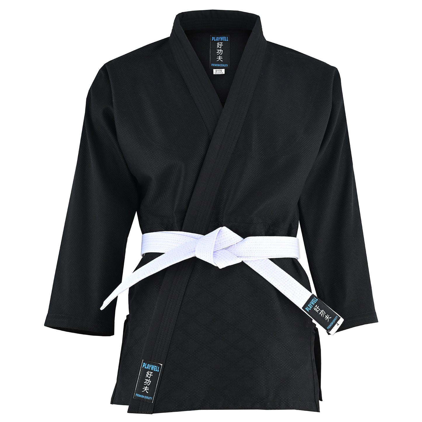 Playwell Adults Judo Suit - Black 450g