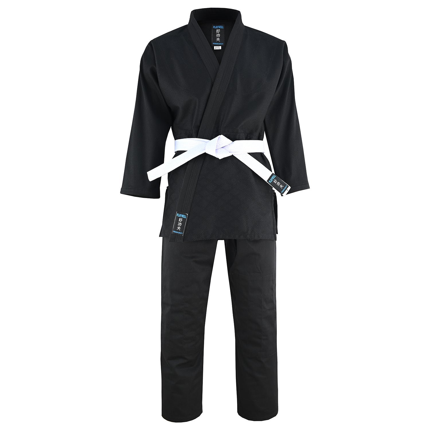 Playwell Adults Judo Suit - Black 450g