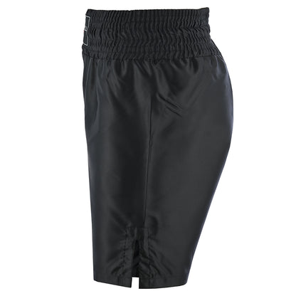 Plain Black Satin Boxing Training Shorts