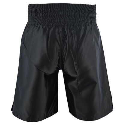 Plain Black Satin Boxing Training Shorts