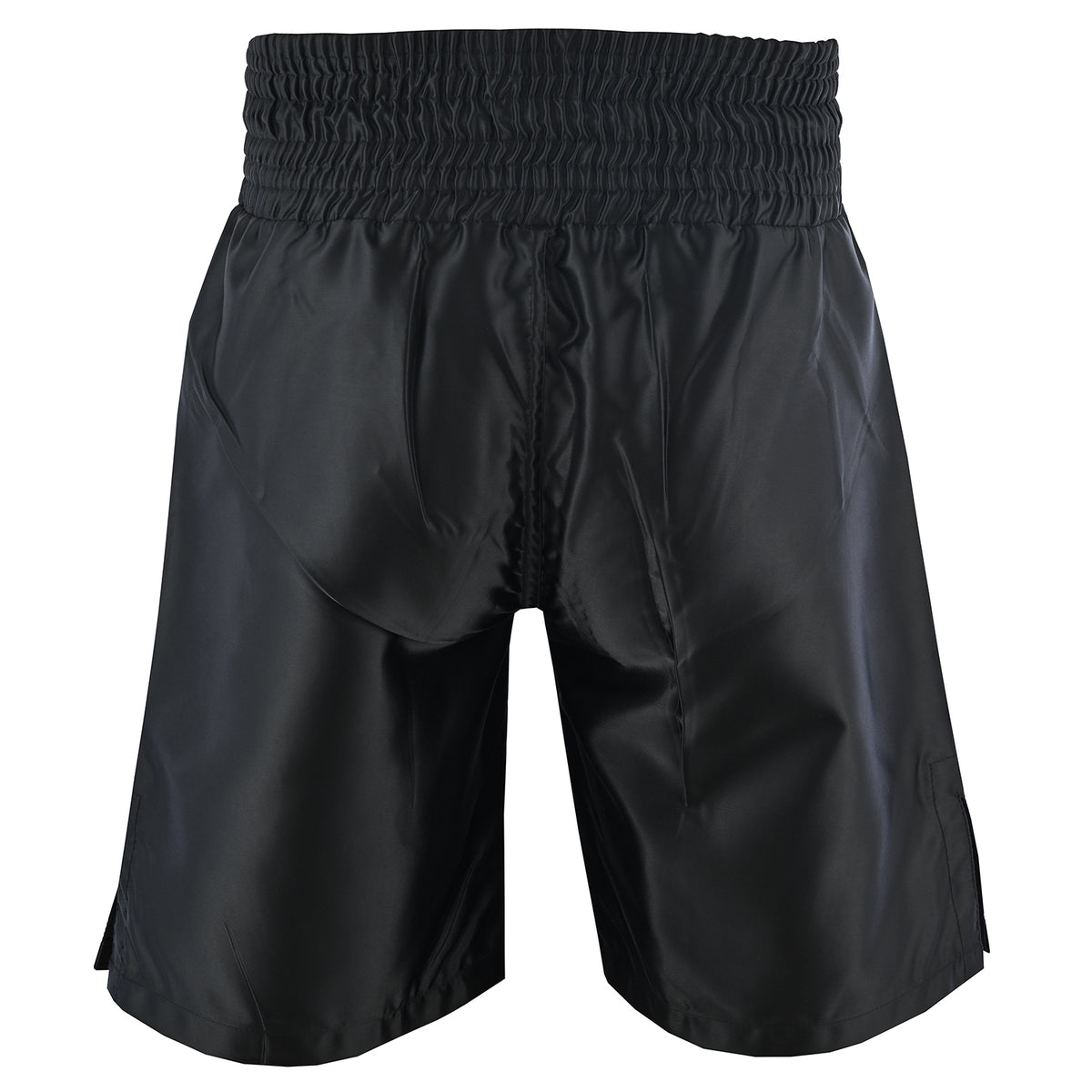 Plain Black Satin Boxing Training Shorts