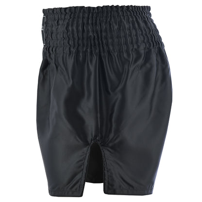 Plain Black Satin Muay Thai Training Shorts
