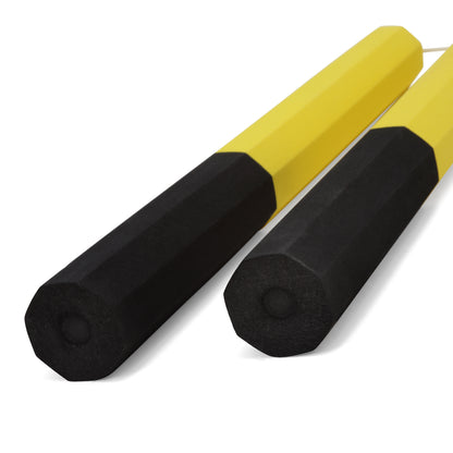 NR-012b: Octagonal Dense Foam Nunchaku Yellow/Black - 12" - PRE