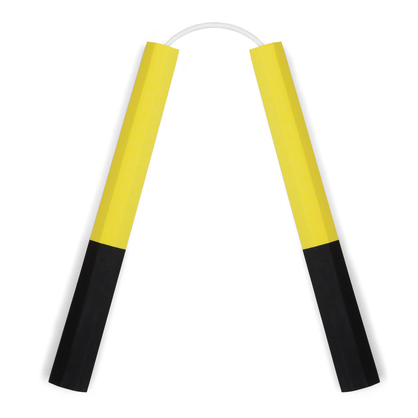 NR-012b: Octagonal Dense Foam Nunchaku Yellow/Black - 12" - PRE
