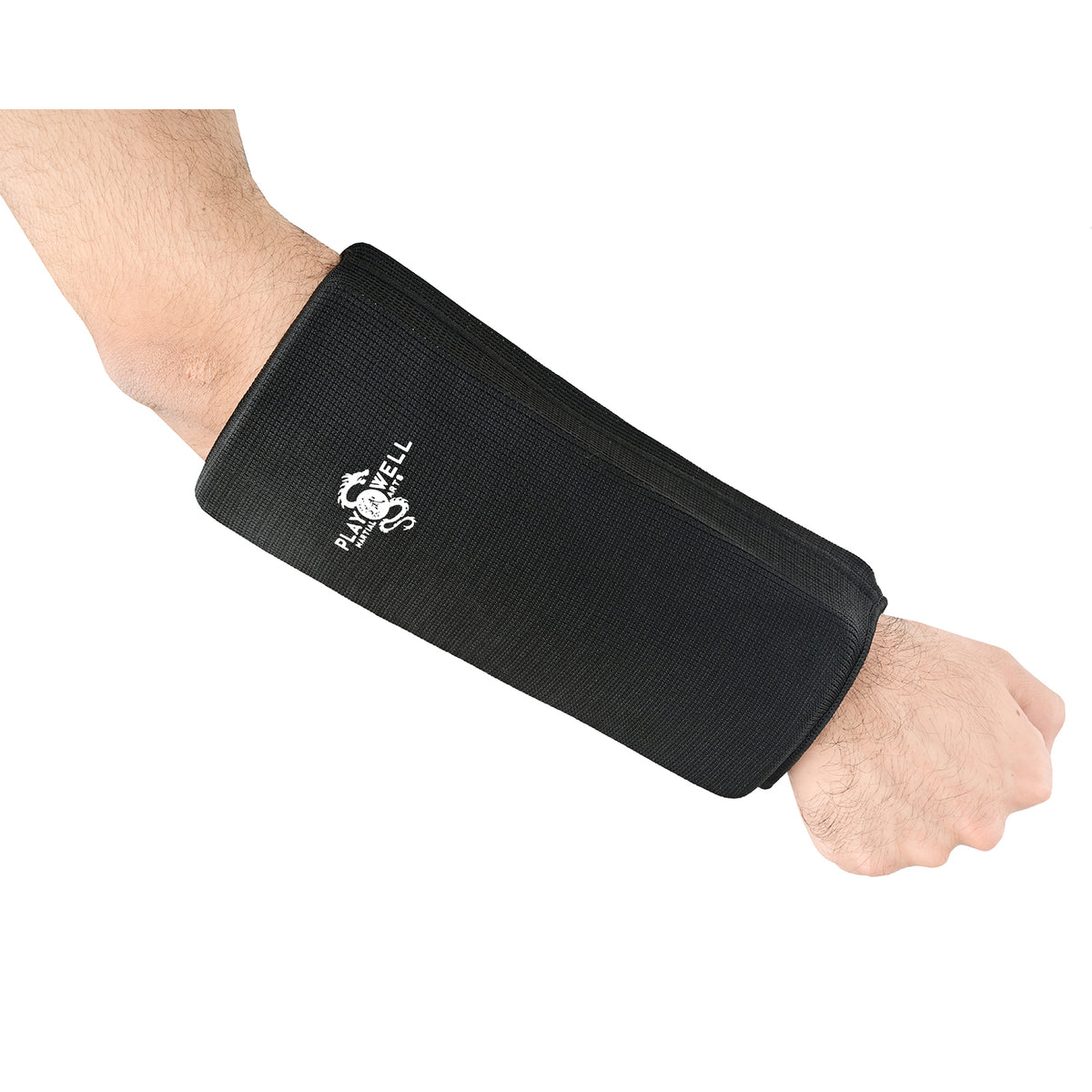 Elasticated Black Full Contact Forearm Guard (Padded Both Sides)