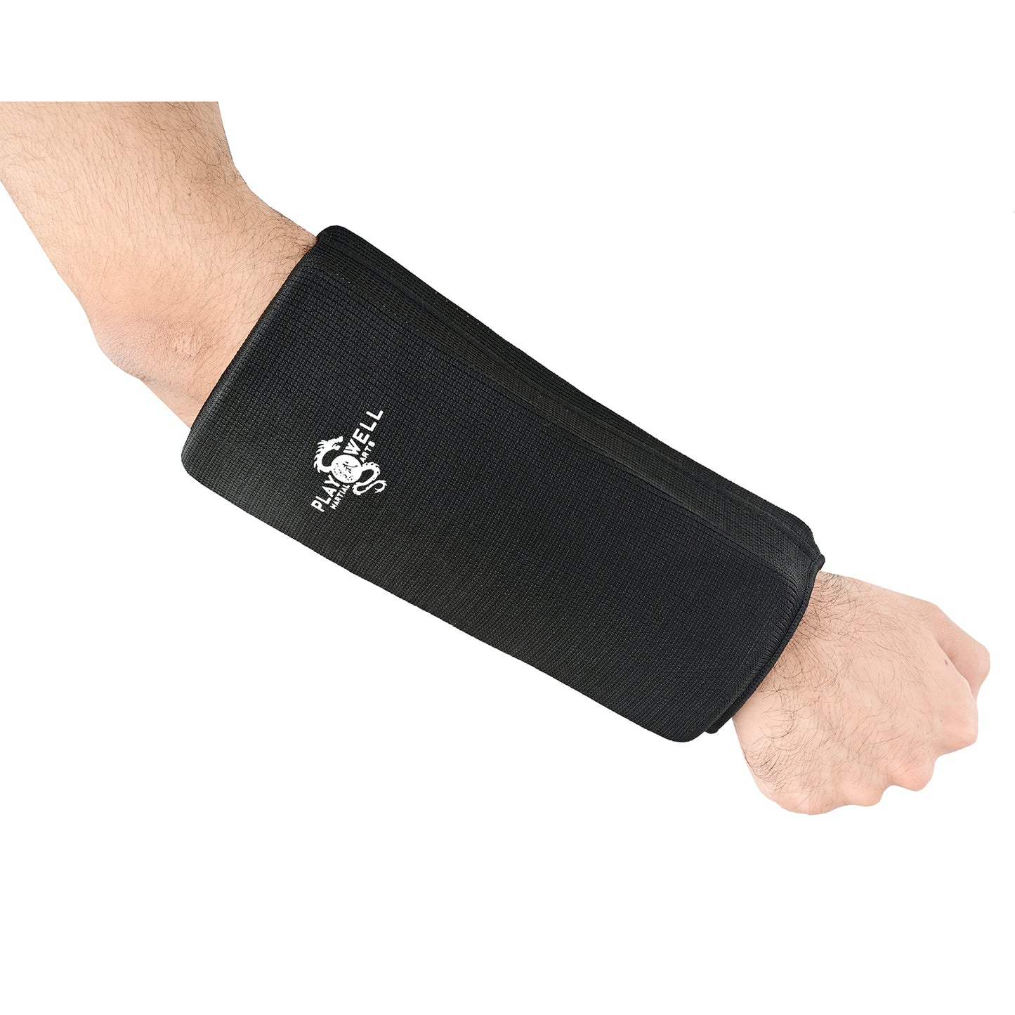 Elasticated Black Full Contact Forearm Guard (Padded Both Sides)