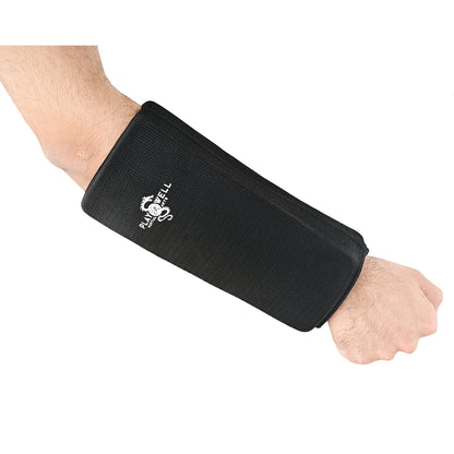 Elasticated Black Full Contact Forearm Guard (Padded Both Sides)