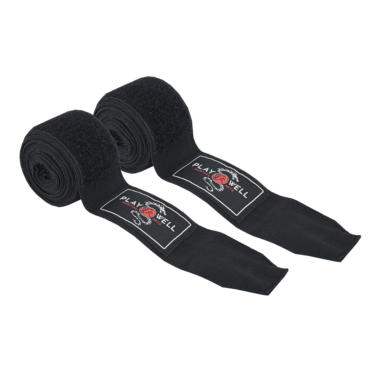 Playwell Premium Stretch Cotton Hand Wraps  - Black  - PRE ORDER
