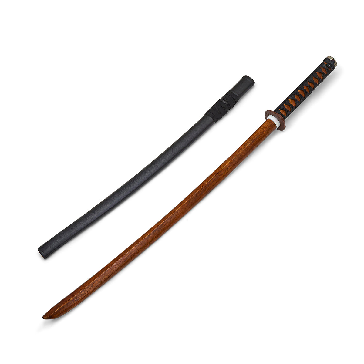 Wooden Roped Bokken With Plastic Scabbard - Red Oak Wood - PRE O