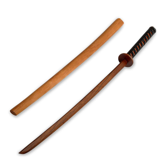 Wooden Roped Bokken With Scabbard  - Red Oak - PRE ORDER