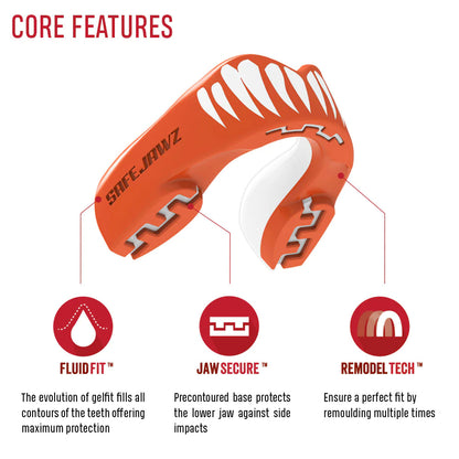 SAFEJAWZ Extro Series Viper Self Fit Mouthguards - Red