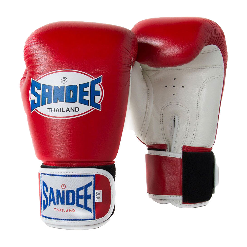 Sandee Authentic Leather Boxing Gloves - Red