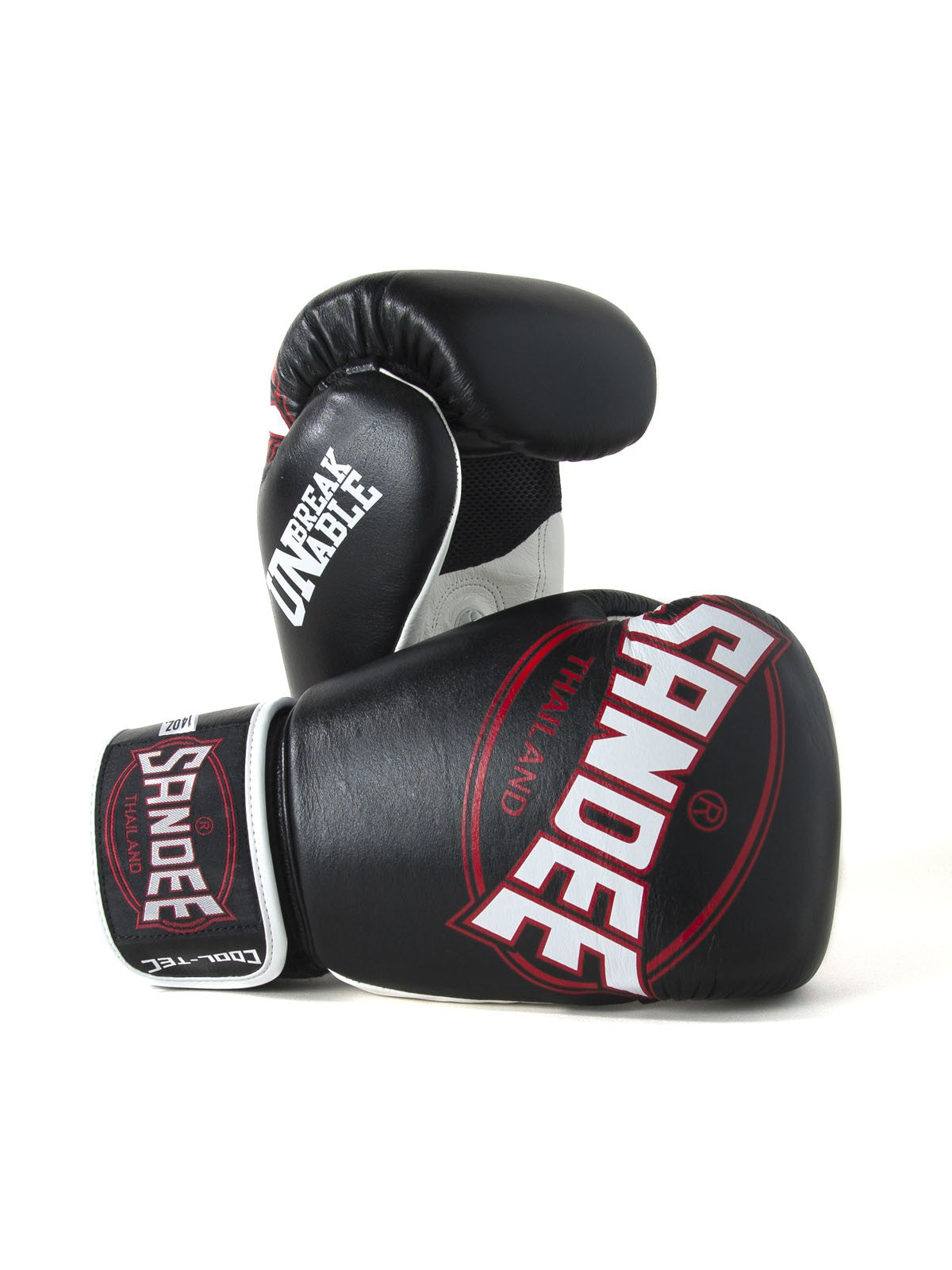 Sandee Black Leather Cool Tech Muay Thai Boxing Gloves  - Black