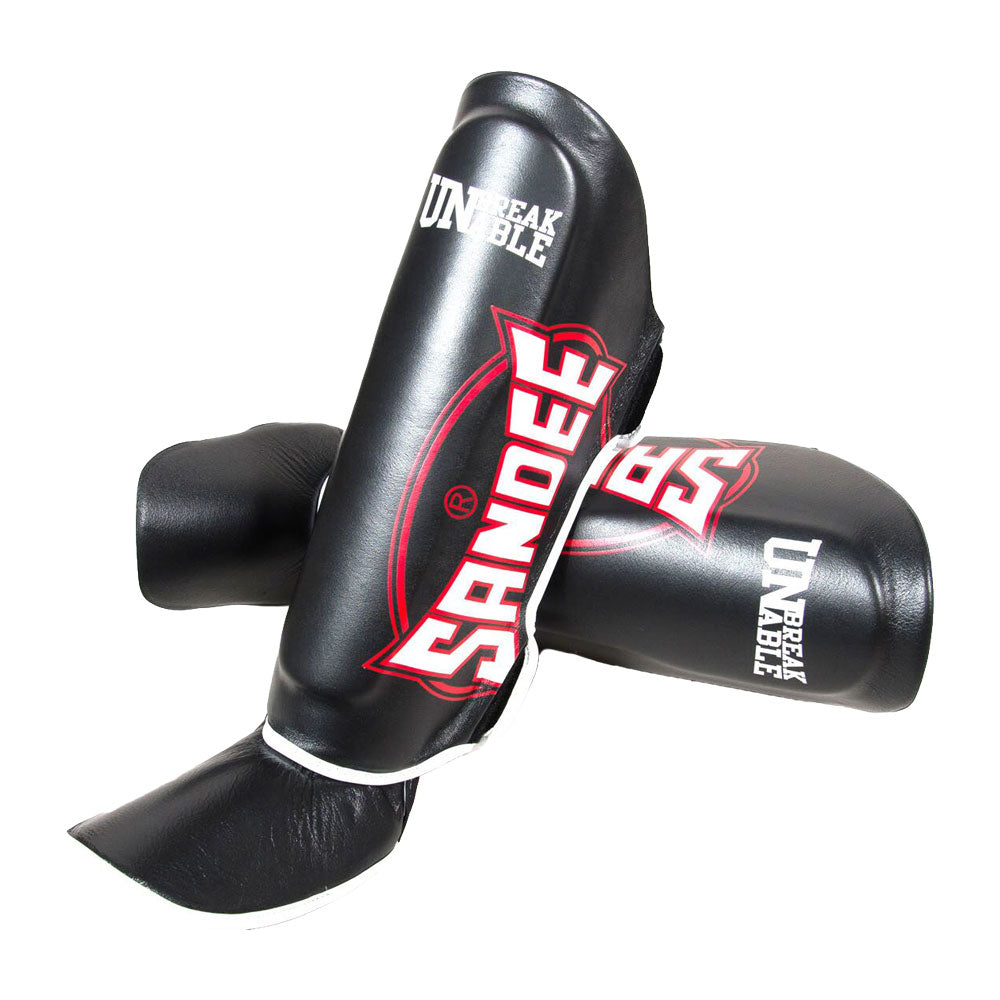 Sandee Cool Tec Leather Shin Guards - Black