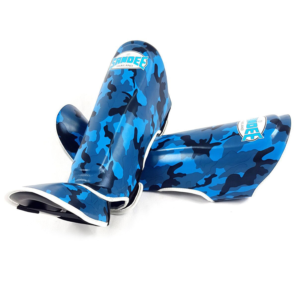 Sandee Authentic Kids Camo Shin Guards - Blue