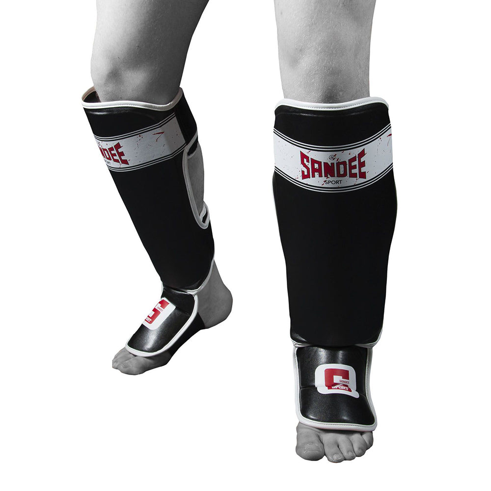 Sandee Sport Muay Thai Shin Guards - Black