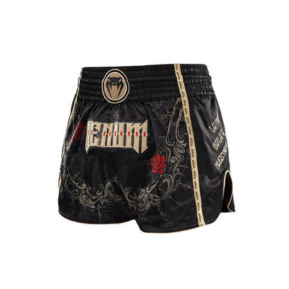 Venum Santa Muerte 5.0 Muay Thai Shorts - Deep Black/Gold