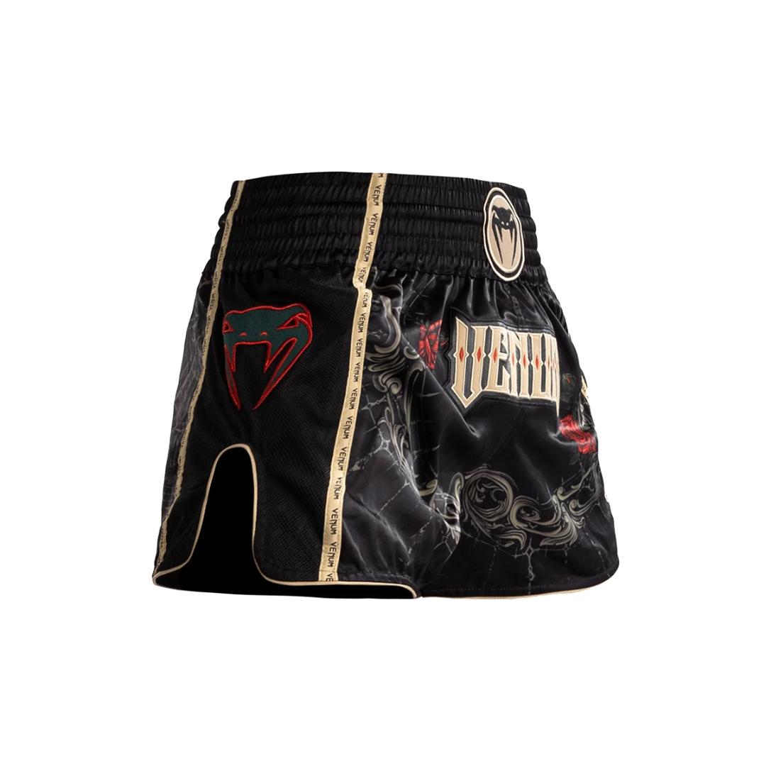 Venum Santa Muerte 5.0 Muay Thai Shorts - Deep Black/Gold