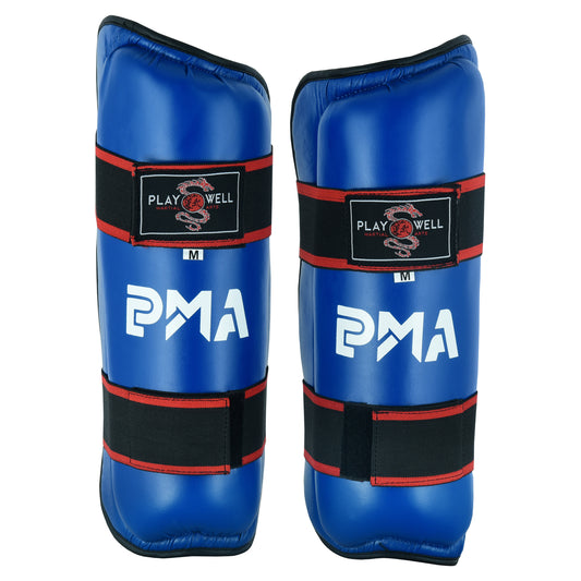 Semi Contact Elite Kickboxing Shin Guards  -  Blue