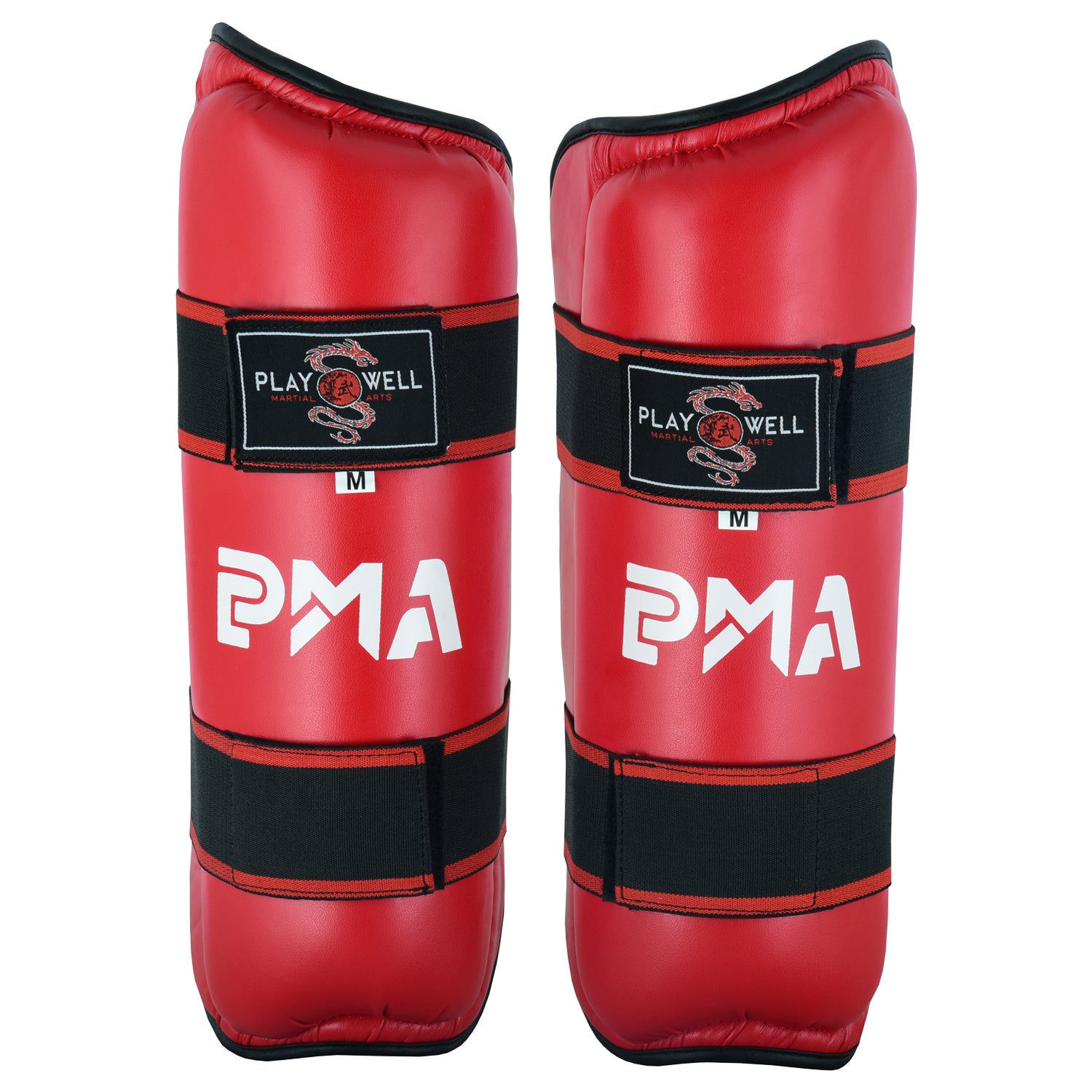 Semi Contact Elite Kickboxing Shin Guards  - Red