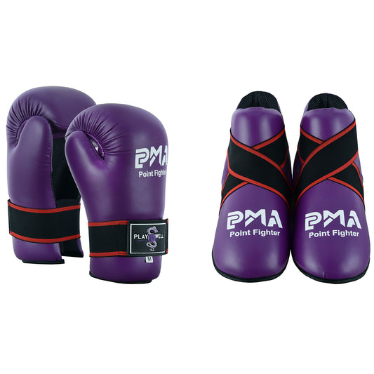 Semi Contact Sparring Gloves & Boots Set  - Purple