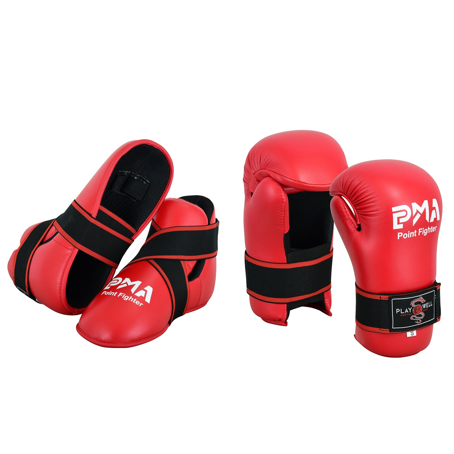 Semi Contact Sparring Gloves & Boots Set  - Red