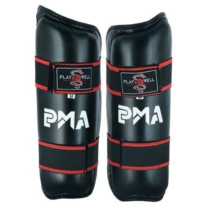 Childrens Semi Contact Elite Kickboxing Shin Guards  - Black