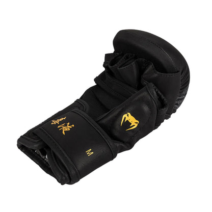 Venum Serpenti MMA Sparring Gloves 7oz - Black/Silver/Gold