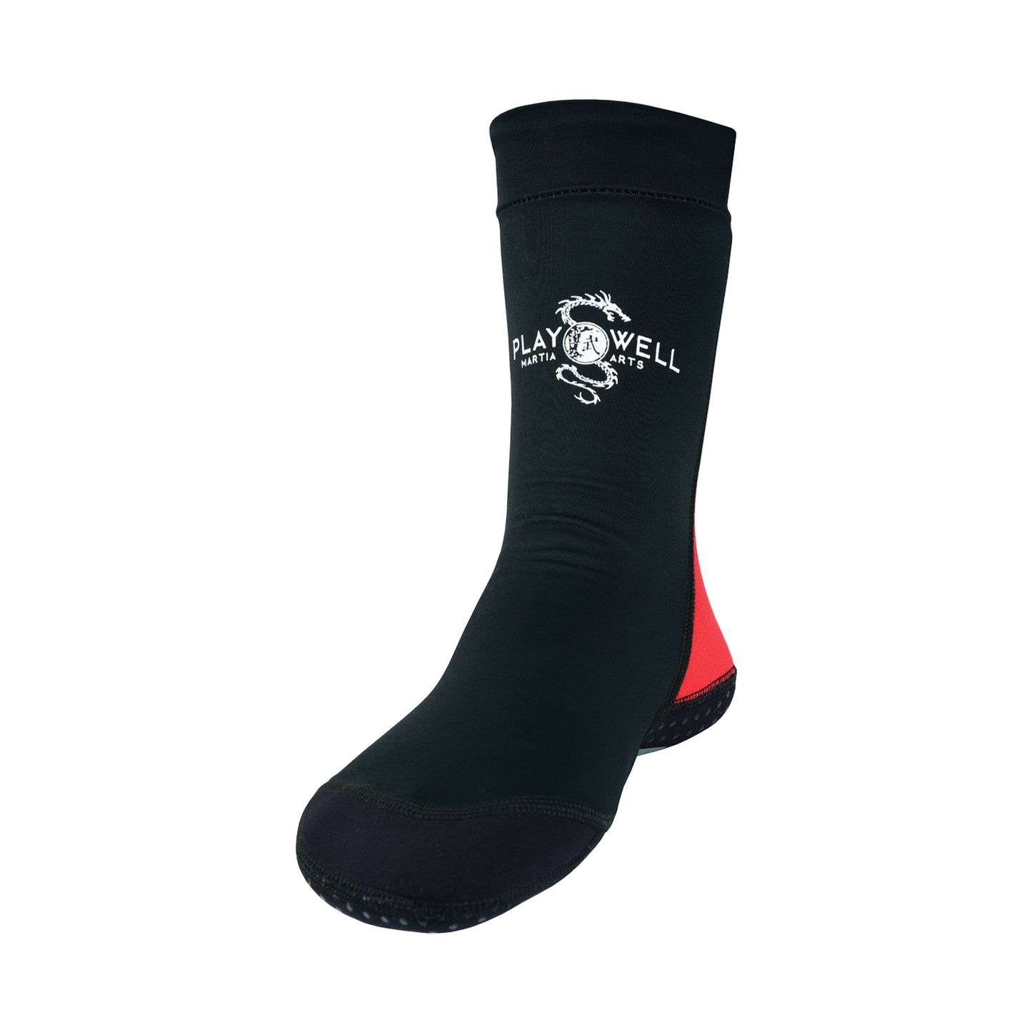 Martial Arts School Tatami Mat Training Socks - Black/Red